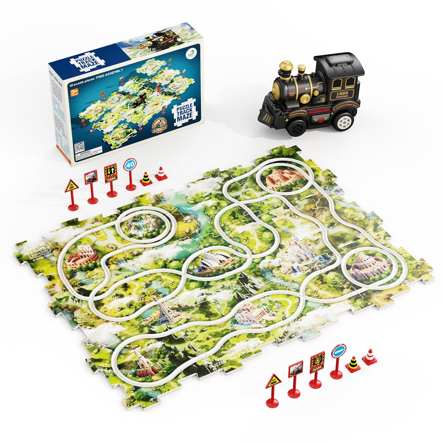 Brehn | Weihnachtliches Puzzle Bahn Zug Spielzeug