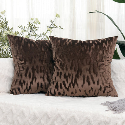Plüschtexturierte Samtviereckige Wurfkissenbezüge mit geprägtem Tiermotiv-Jacquard