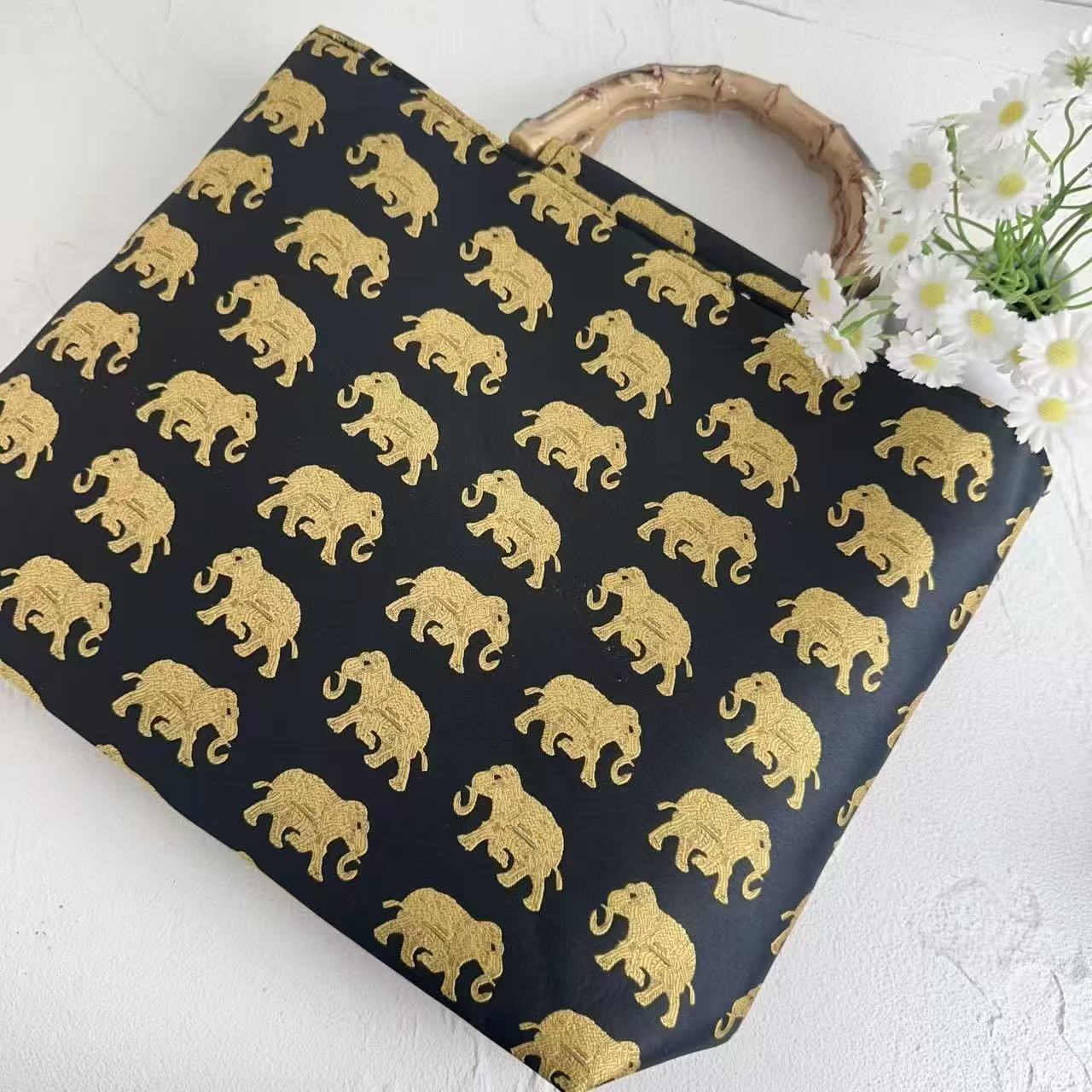 Stilvolle Baumwolltasche mit Bambusgriffen Brehn