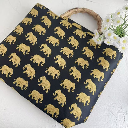 Stilvolle Baumwolltasche mit Bambusgriffen Brehn