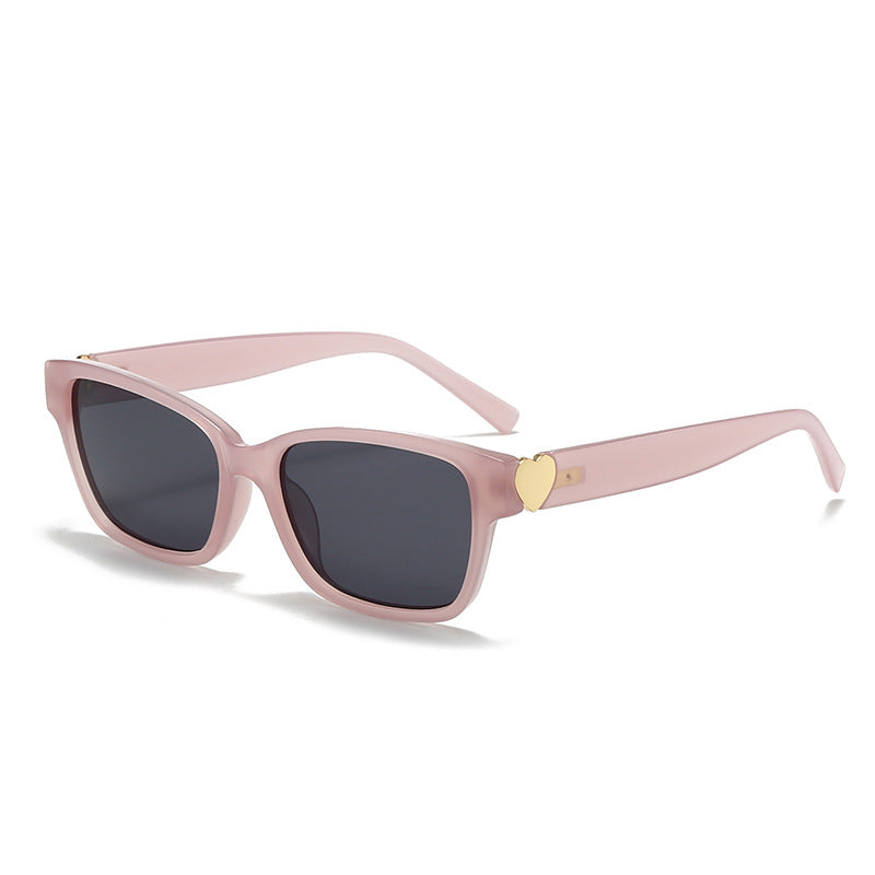 Damen modische quadratische Sonnenbrille mit Herz-Akzenten Brehn