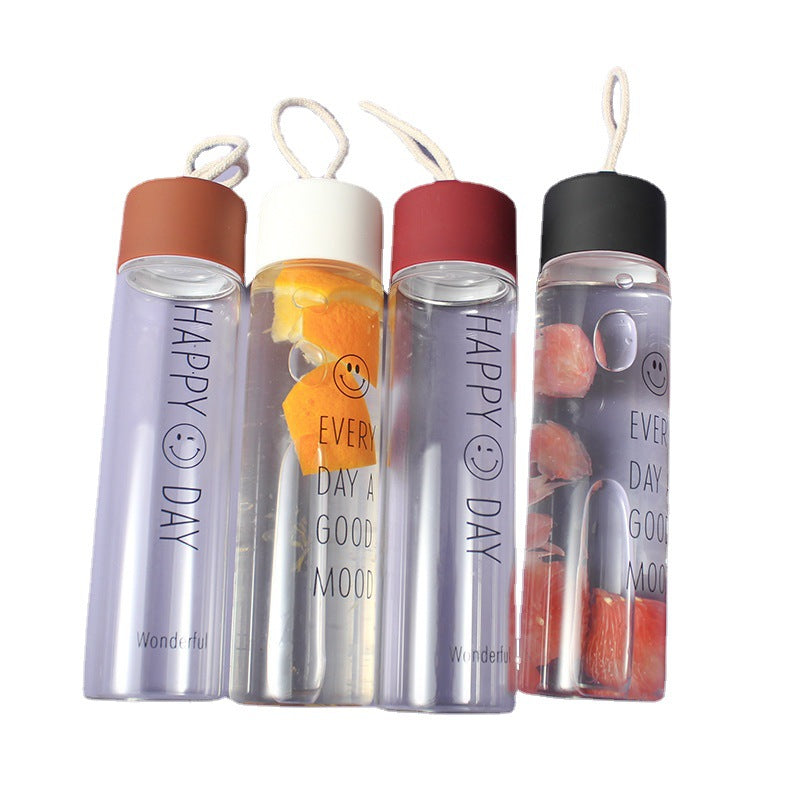 Damen Hochwertige Glas Trinkflasche mit Karabiner Brehn