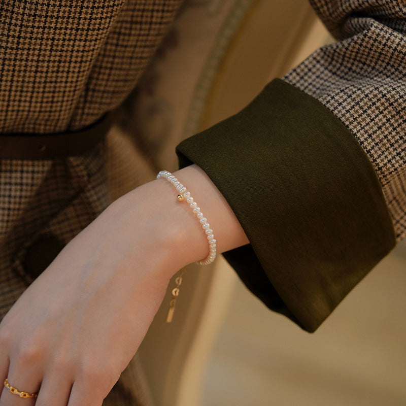 Perlenarmband mit Feinem Goldakzent Brehn