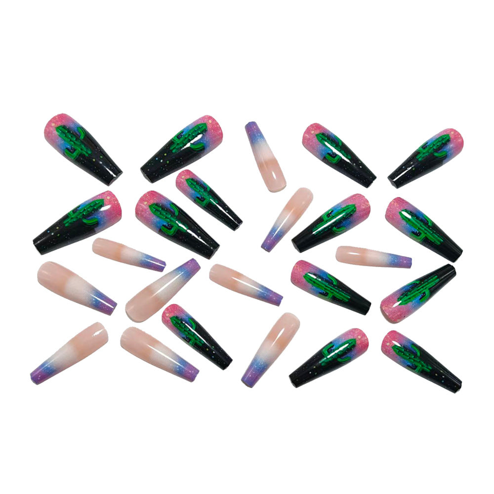 Kreative Nagelkunst mit Kaktusdesign Brehn