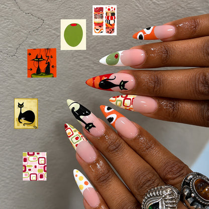 Kunstnagelset mit künstlerischen Motiven Brehn