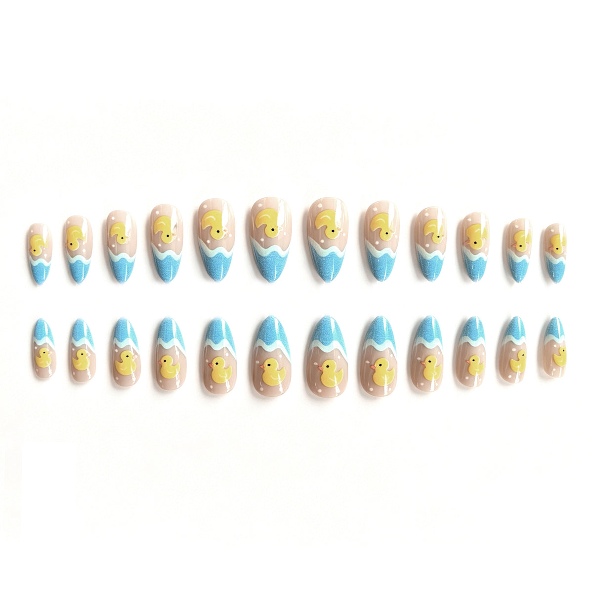 Verspielte Enten-Themen-Acryl-Nagelkunst-Verstärkungen Brehn