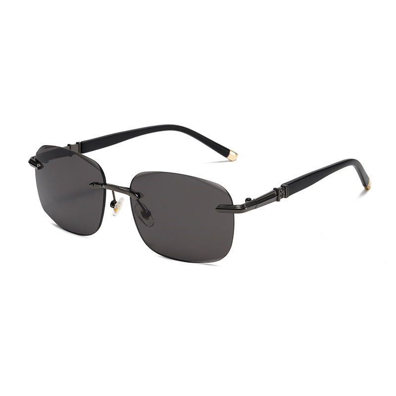 Damen futuristische Sonnenbrille mit filigranem Metallic-Rahmen Brehn