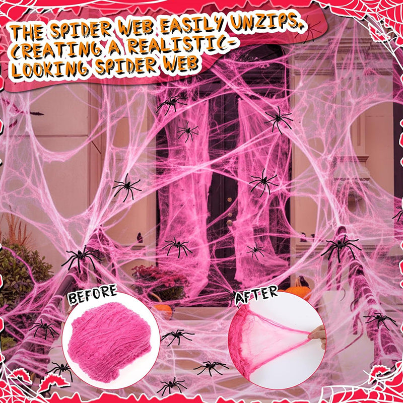 Realistische Halloween-Spinnenweben Dekoration