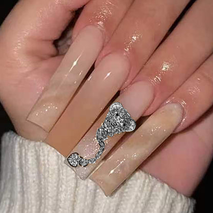 Dekorative Lange Stiletto Nagelkunst Extensions Brehn