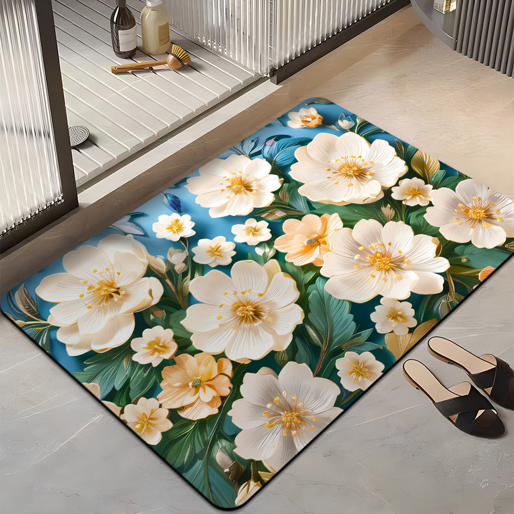 Blumenmuster-Plüsch-Badmatte Brehn