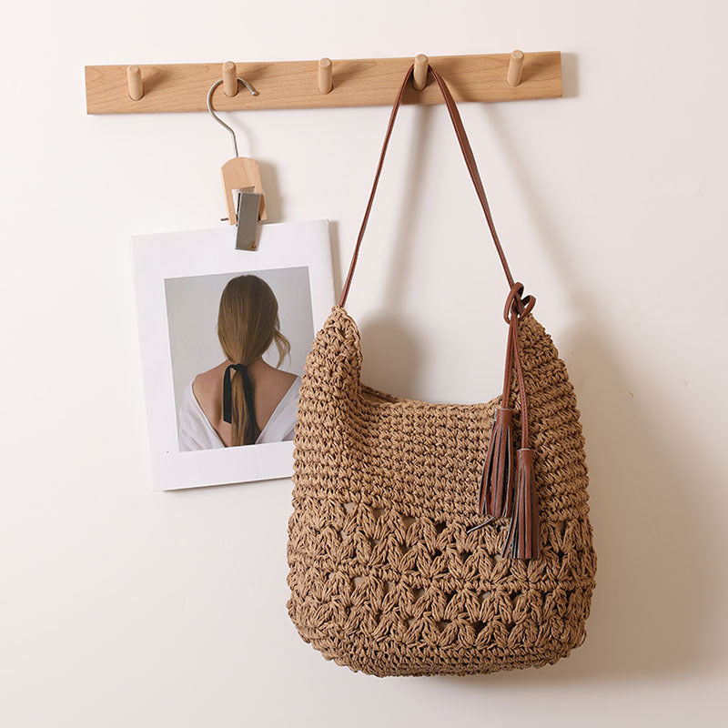 Damen Stilvolle Henkeltasche aus nachhaltigem Bastmaterial Brehn