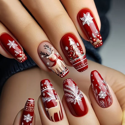 Festive 3D Rentier Nagelkunst Verlängerungen Brehn 1789713556