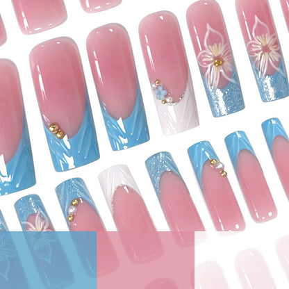 Luxuriöse Florale Acryl-Nagelverlängerungen Brehn