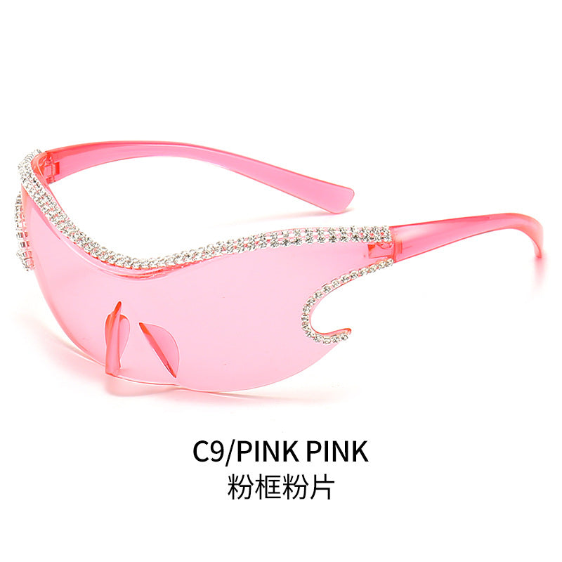 Damen Glamouröse Sonnenbrille mit funkelndem Strassbesatz Brehn