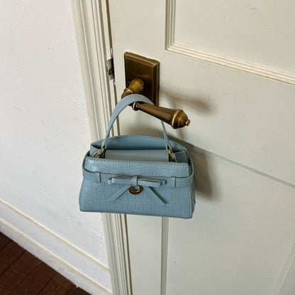 Krokodilstrukturierte Mini-Handtasche