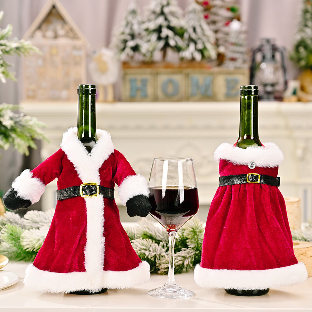 Weinflasche Weihnachtsmann Kostüm Cover