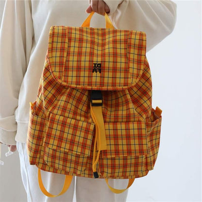 Stylischer Kariert-Muster-Rucksack