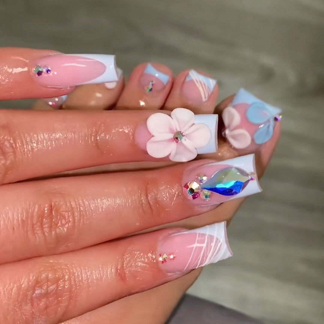 Dekorative 3D Blumen Nagel Kunst Erweiterungen Brehn