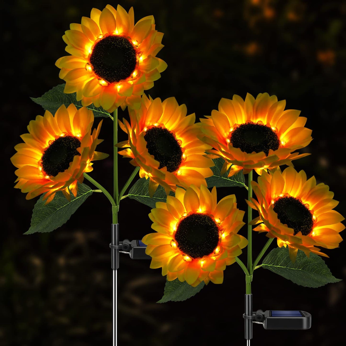 Solarbetriebene Gartenstecklichter für den Außenbereich mit realistischen Sonnenblumenblüten und wasserdichtem Solarcontroller Brehn