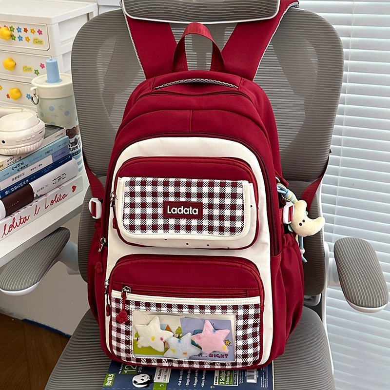 Verspielt Gingham-Muster Rucksack