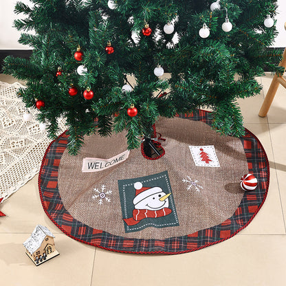 Weihnachtsbaumdecke aus Jute mit festlichem Weihnachtsmann-Motiv Brehn