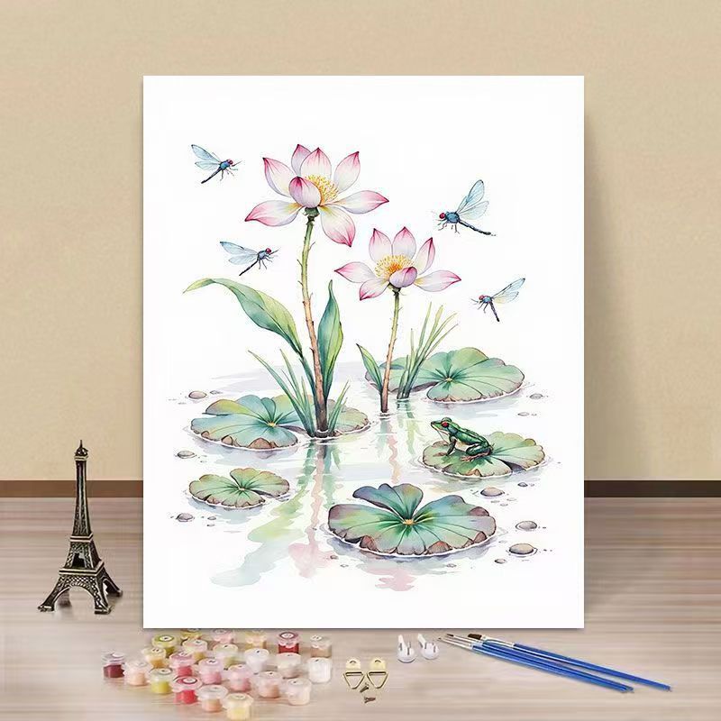 DIY Wasserlilie und Eisvogel Malen nach Zahlen Kunstset Brehn