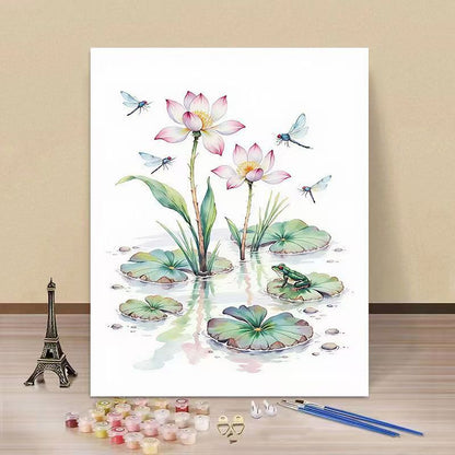 DIY Wasserlilie und Eisvogel Malen nach Zahlen Kunstset Brehn