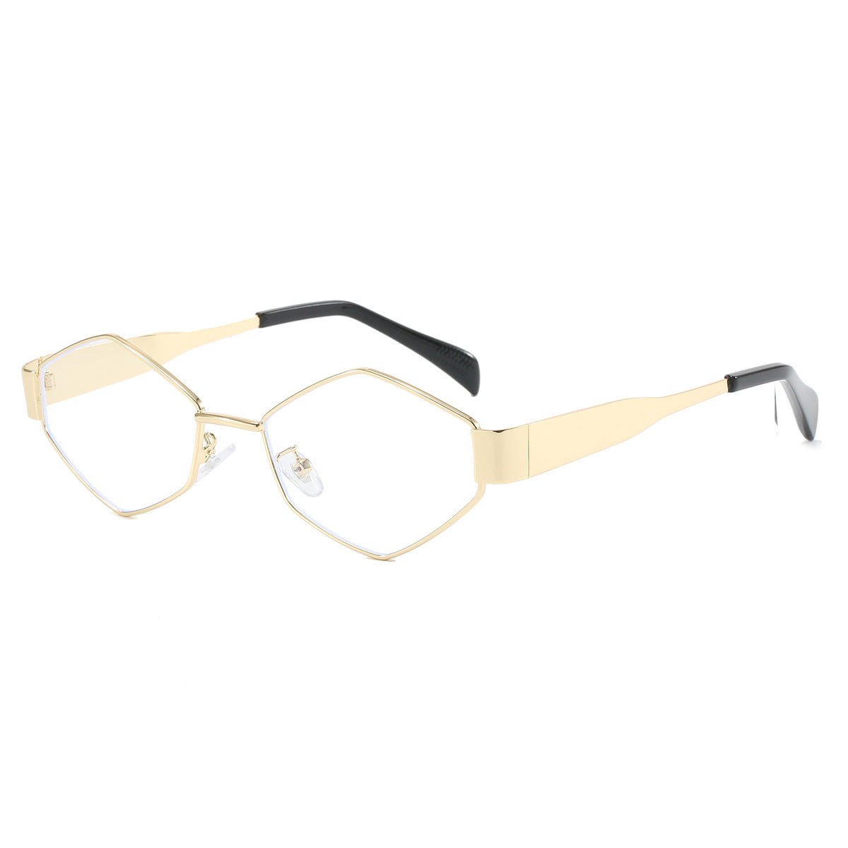 Damen moderne geometrische Sonnenbrille mit hochwertigem Metallrahmen Brehn