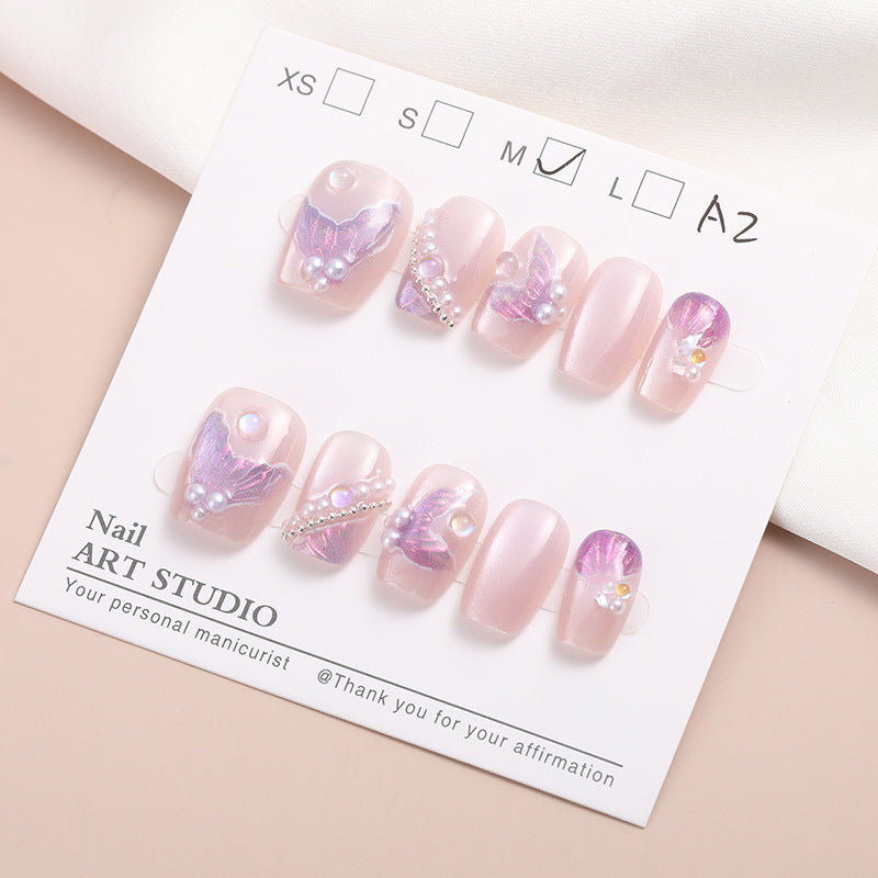 Künstlerisches Press-On Nail Set Brehn