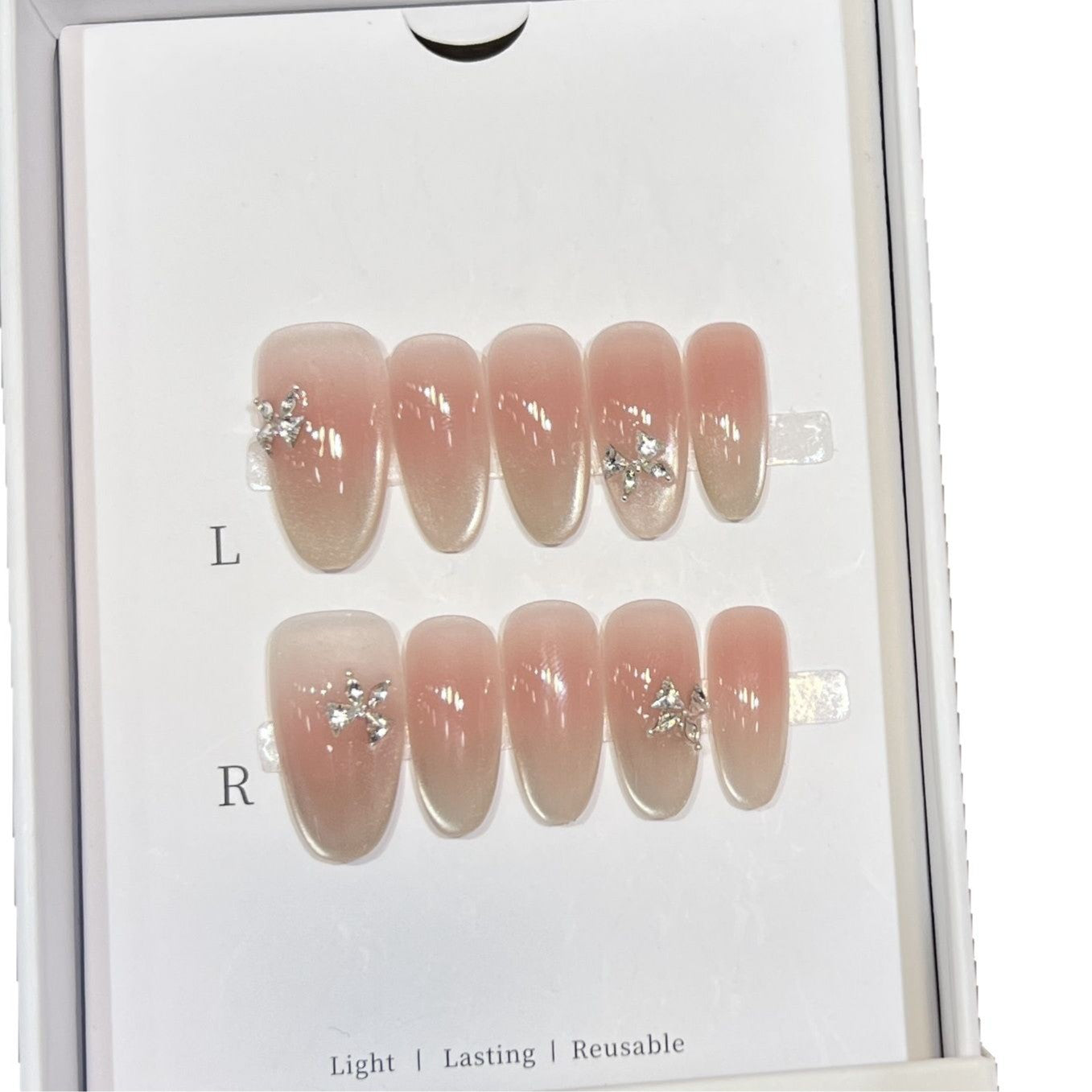 Ombre Glitter Press-On Nail Art Set Brehn