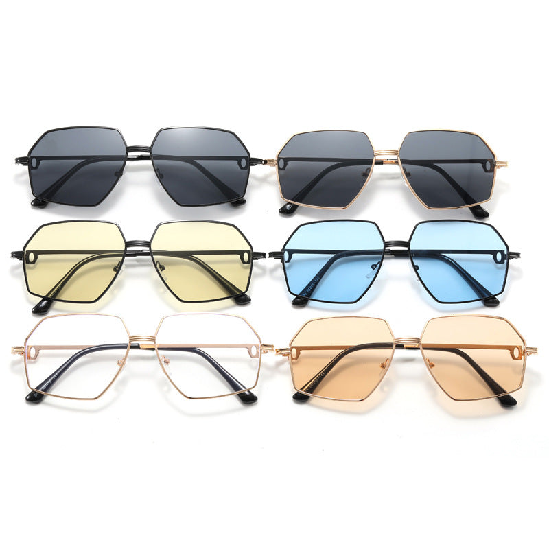 Damen Stylish geometrische Sonnenbrille mit edlem Metallrahmen Brehn