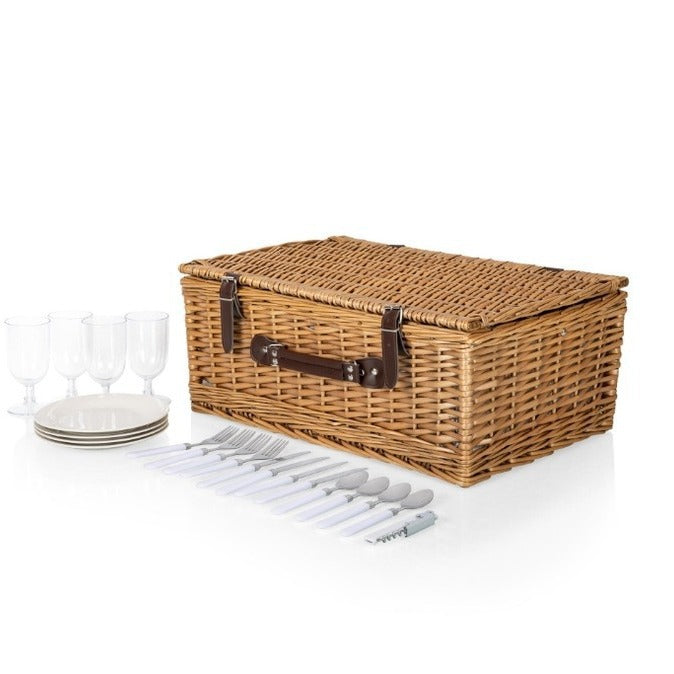 Damen Picknickkorb mit integriertem Geschirrset und platzsparendem Design Brehn
