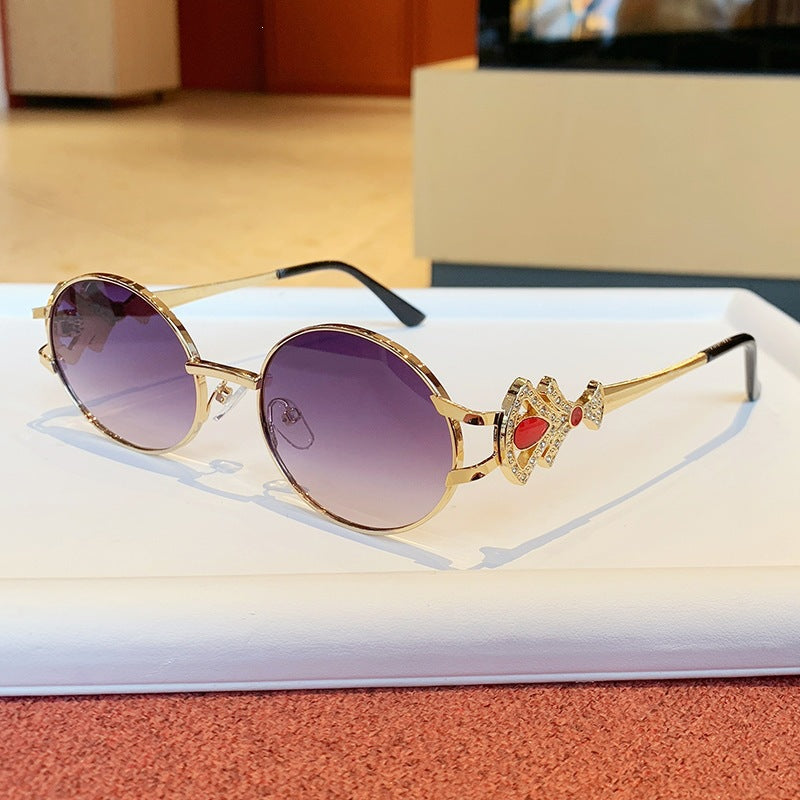 Damen elegante rechteckige Sonnenbrille mit glamourösen Verzierungen Brehn