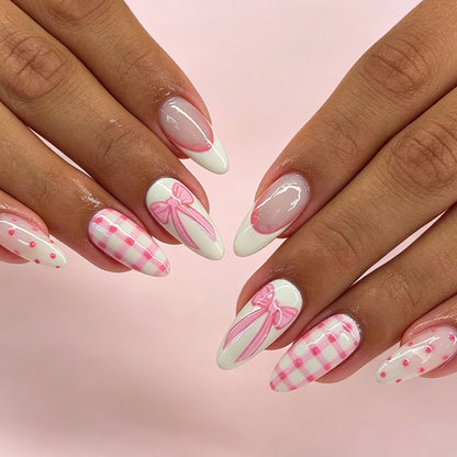 Dekorative Rosa Schleife Nagelkunst Verbesserungen Brehn