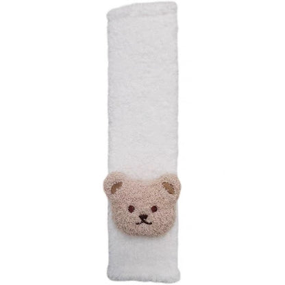 Sherpa-futterte Sicherheitsgurt-Komforthülse mit Teddy-Kopf-Akzent