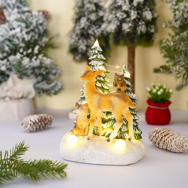 Beleuchtete Weihnachtsdekorationsfigur mit Tieren Brehn