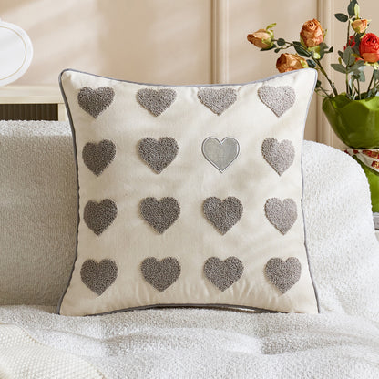 Bestickte Script Love Kissenbezug mit tufted Herz
