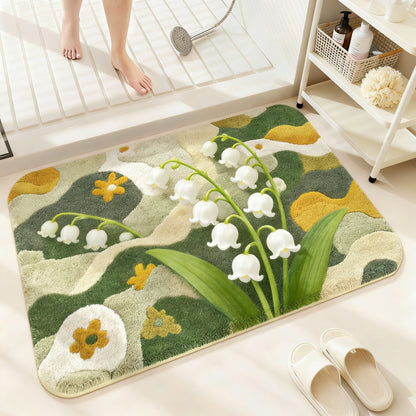Florales Muster Badezimmerteppich