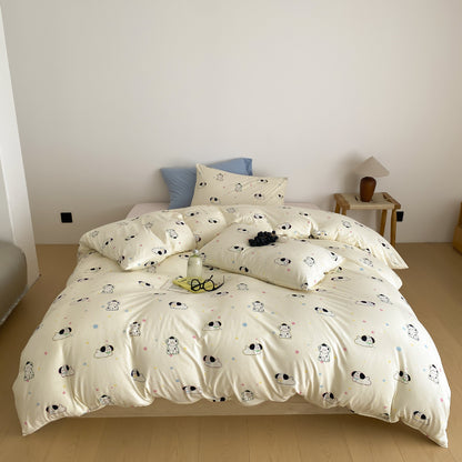 Bettwäsche-Set aus Baumwollsatin mit niedlichem Pastell-Motiv