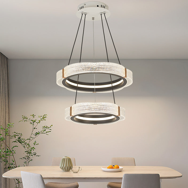 Elegante Doppelring Pendelleuchte