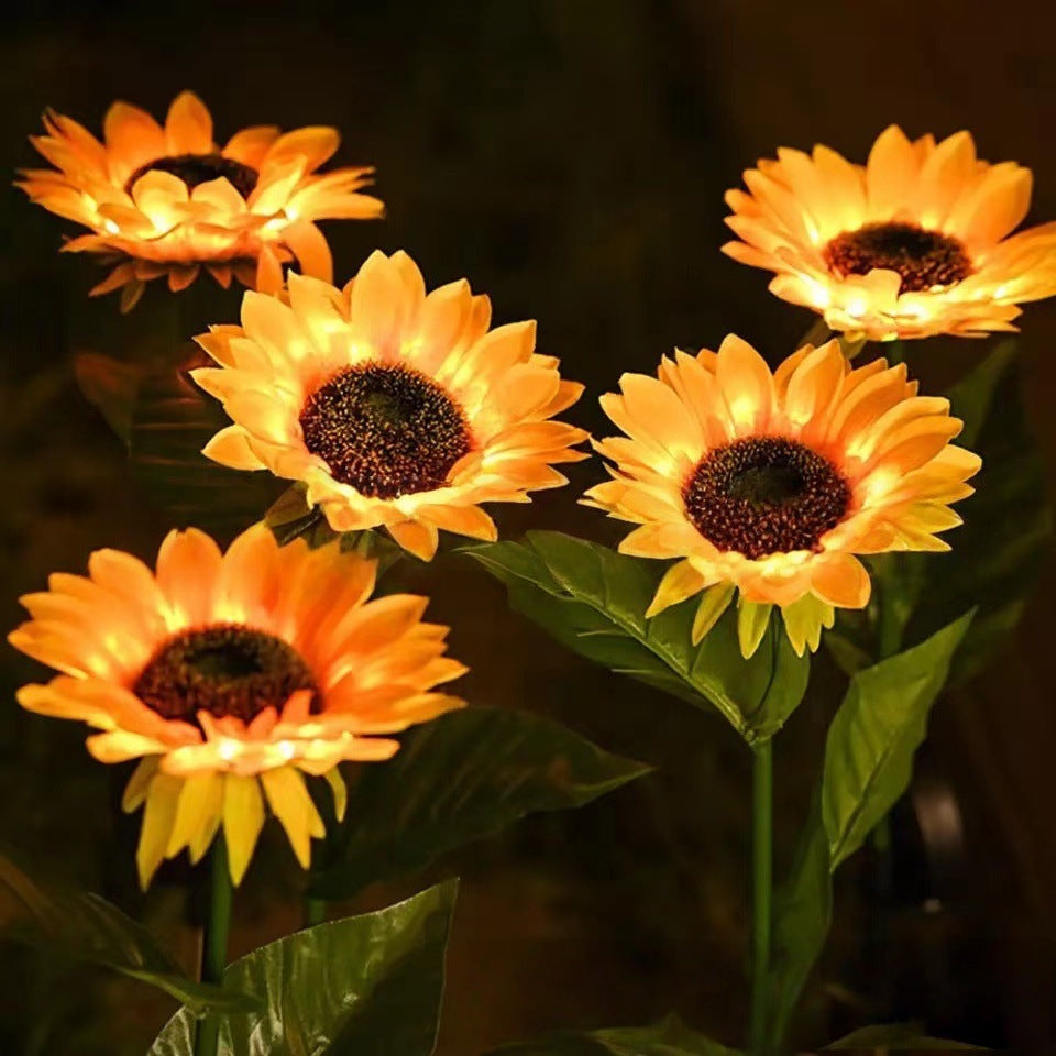Solarbetriebene Gartenstecklichter für den Außenbereich mit realistischen Sonnenblumenblüten und wasserdichtem Solarcontroller Brehn