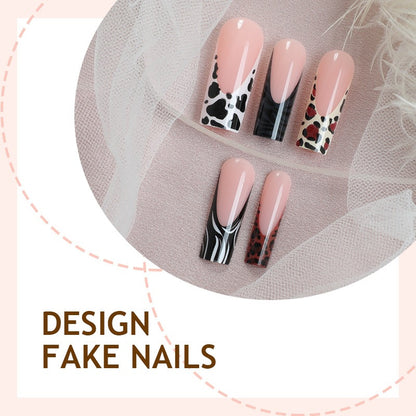 Kunstnagelset mit modischen Tier- und Farbverlauf-Designs Brehn
