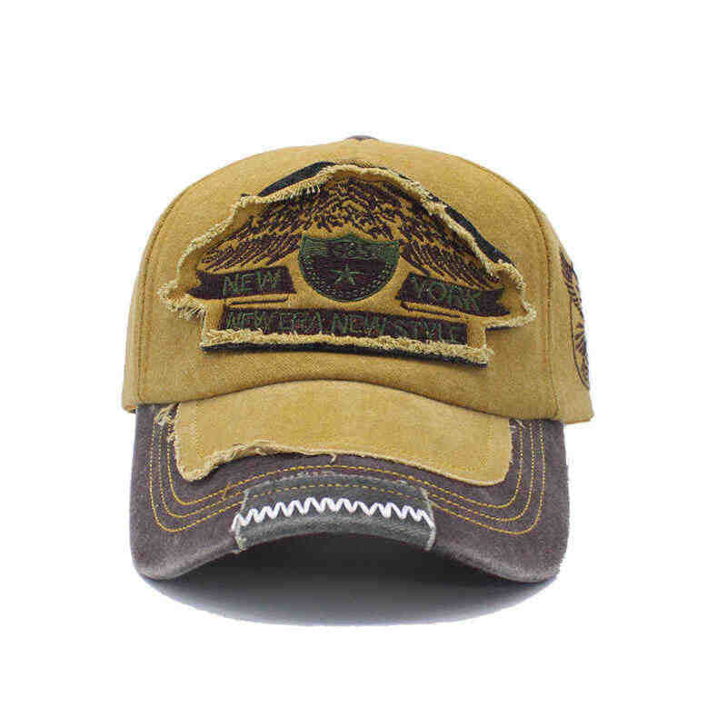Herren Destroyed Denim Cap Brehn