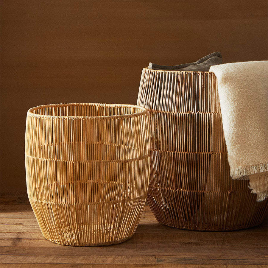 Handgefertigter Aufbewahrungskorb aus Rattan Brehn