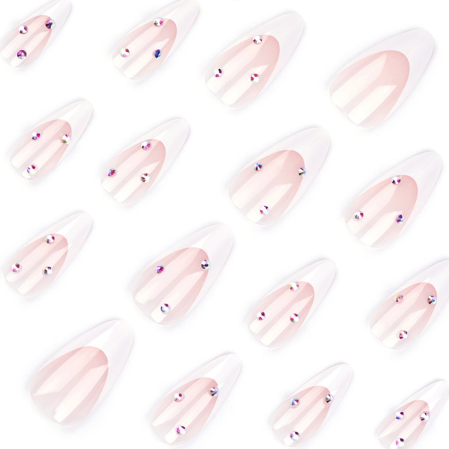 Elegante French Nail Art mit Strass-Verzierungen Brehn