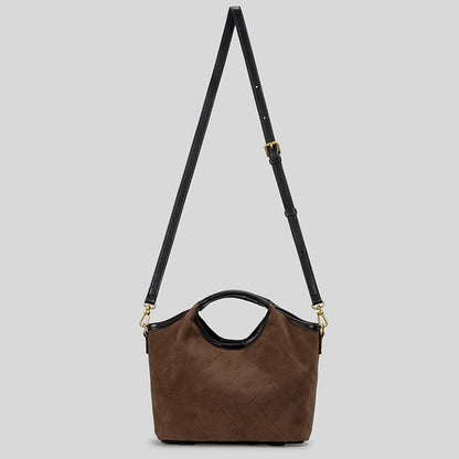 Gepolsterte Wildleder-Handtasche
