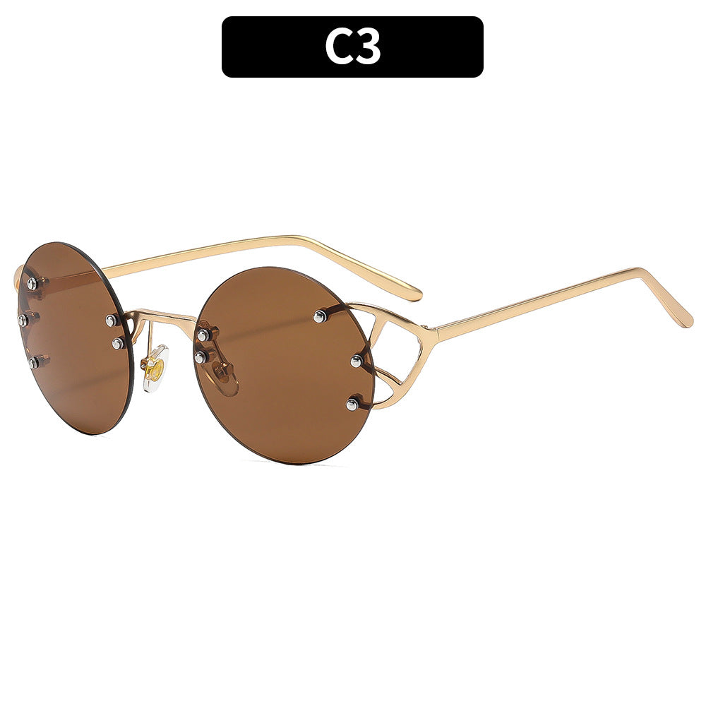 Geometrische Runde Rahmen Sonnenbrille