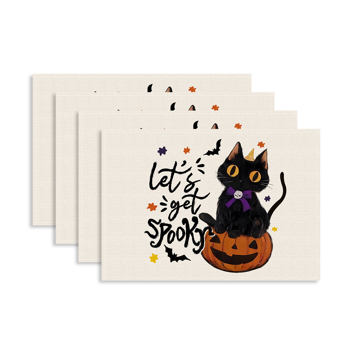 Mehrteiliges Halloween-Tischset aus abwischbarem Vinyl rutschfeste Platzdeckchen