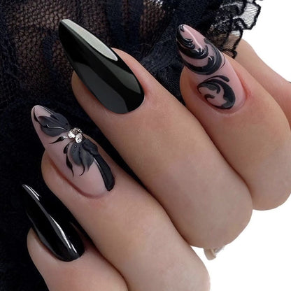 Elegante Gothic Stiletto Nagelkunst Extensions Brehn