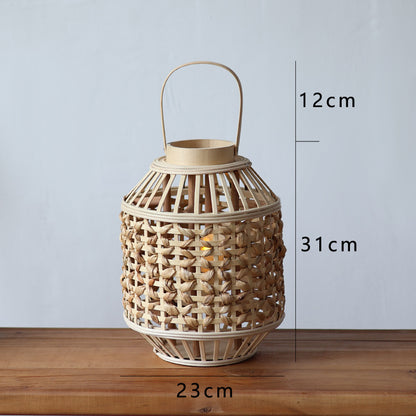 Handgefertigte Rattan-Laterne Brehn